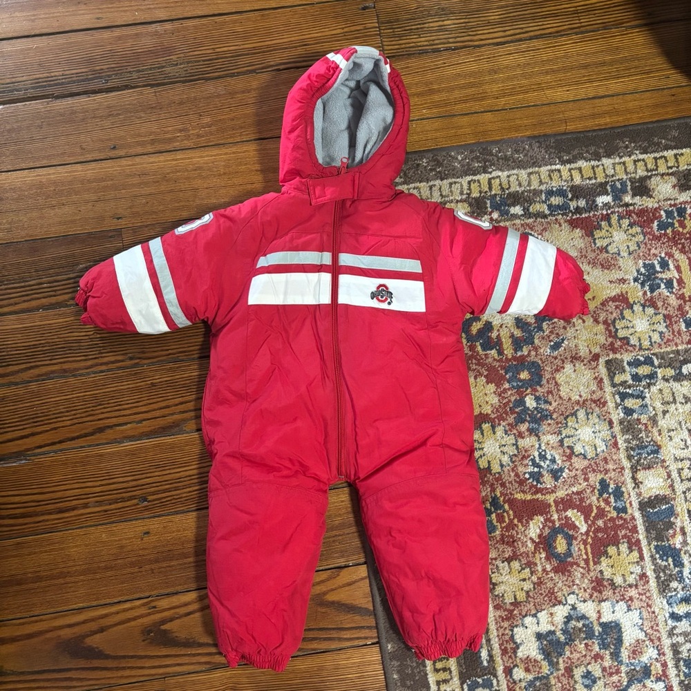 Ohio State Buckeyes Baby Snowsuit with Hood– 18 Months